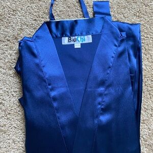 BluChi Blue Satin Robe